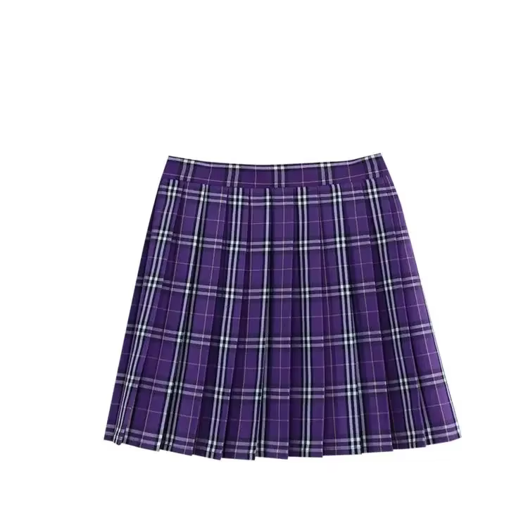 Jupe plissée à carreaux d'été avec jupe Jk coréenne, uniforme d'école japonaise Preppy, Mini jupes trapèze