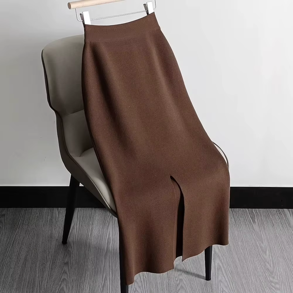 Jupe crayon tricotée surdimensionnée pour femme