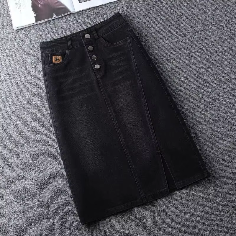 Jupe en jean taille haute pour femme
