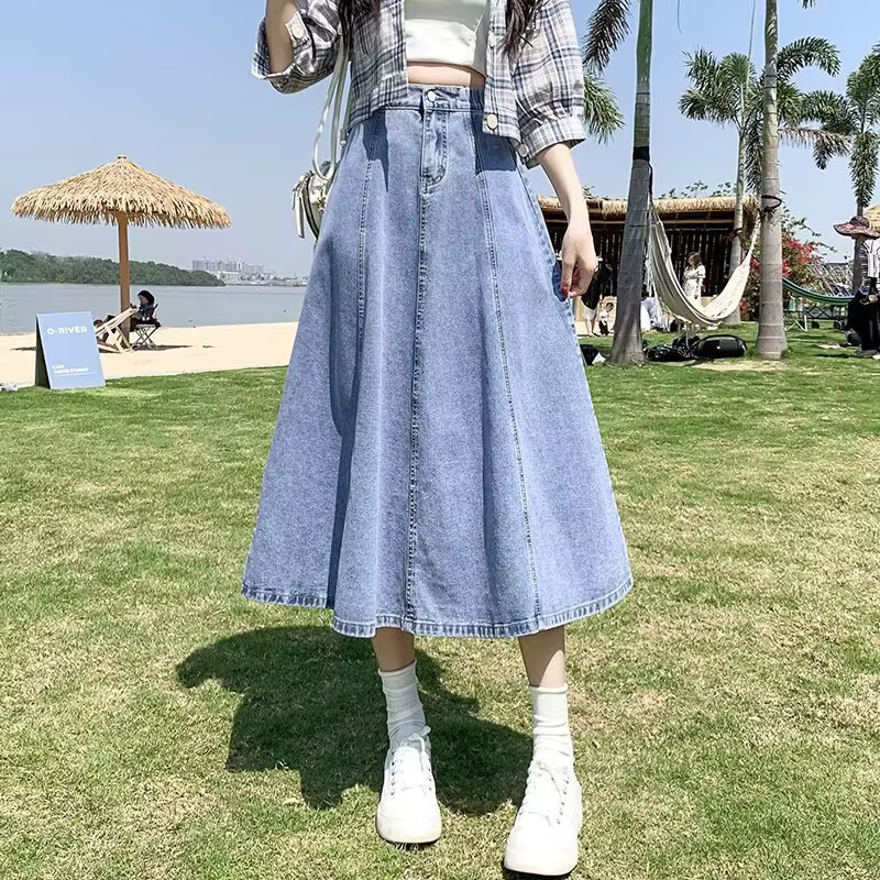 Jupe en jean polyester ample et confortable pour femmes style streetwear plage printemps été 2026