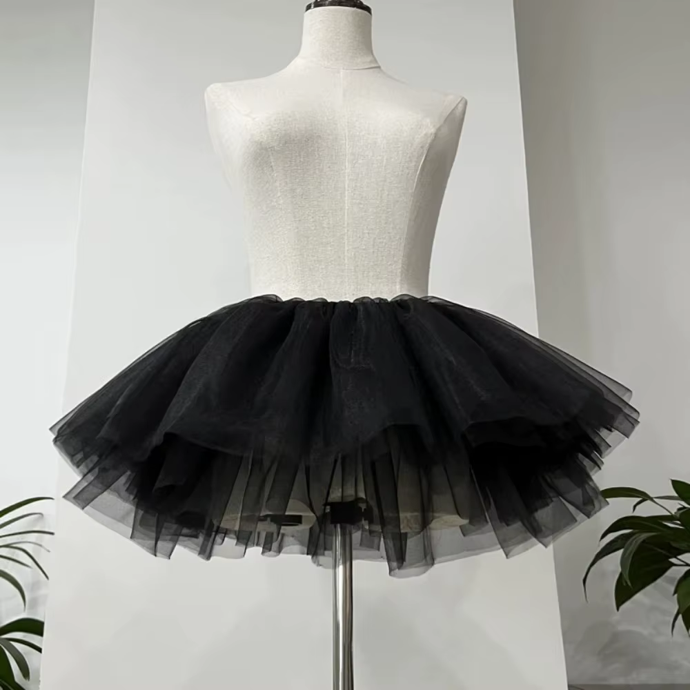 Sous-jupe Lolita bouffante polyester décontractée pour femmes silhouette crayon dentelle ajustement lâche occasions spéciales costumées