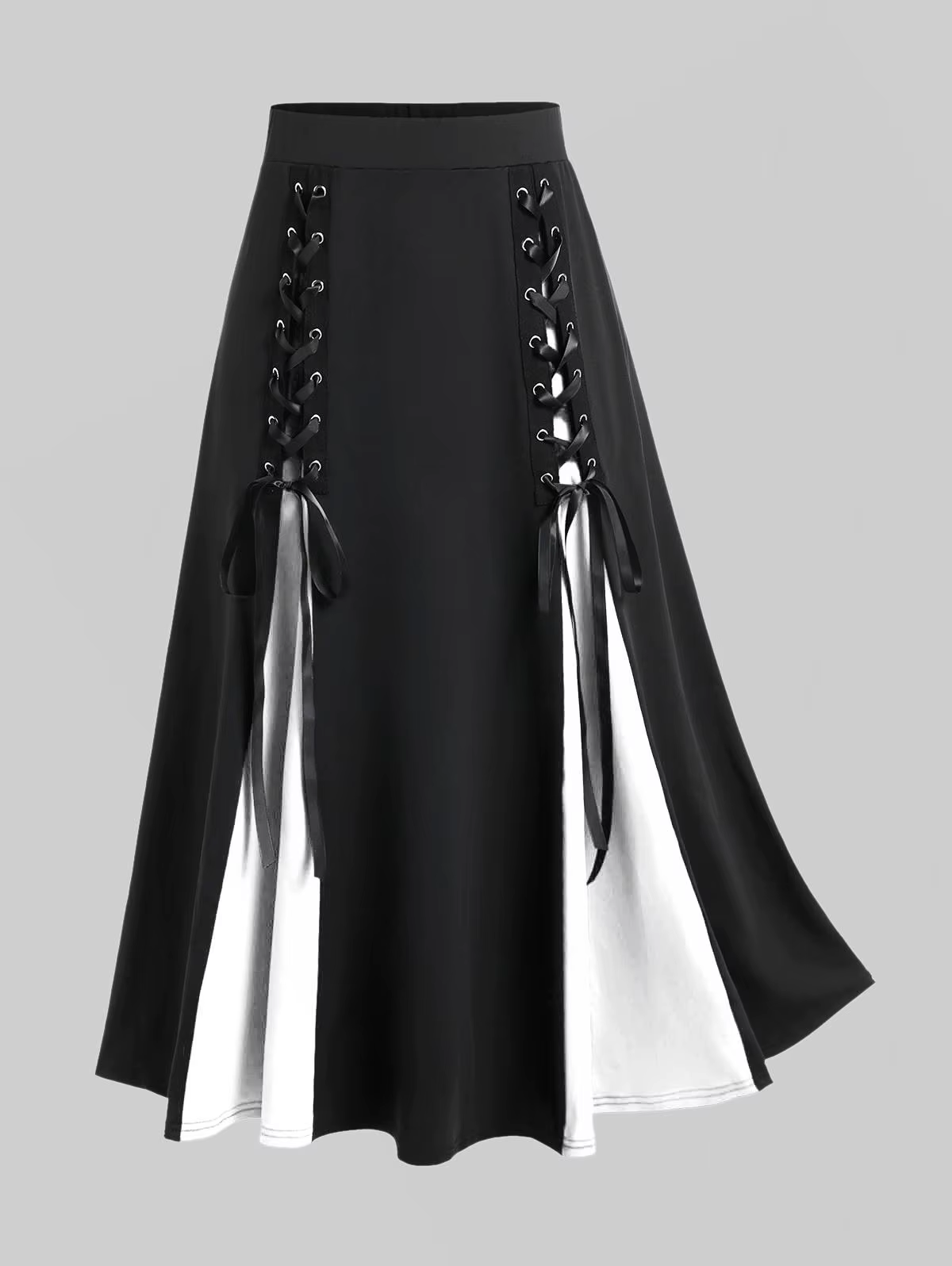 Jupe superposée en dentelle et en mousseline rouge foncé pour femmes grandes tailles, style gothique, lacets personnalisables, occasions spéciales et quotidiennes