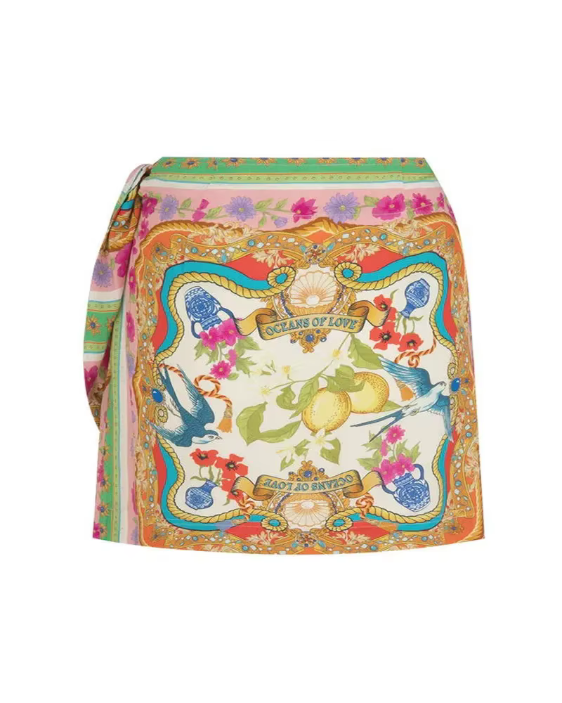 Jupe mini cintrée à imprimé floral