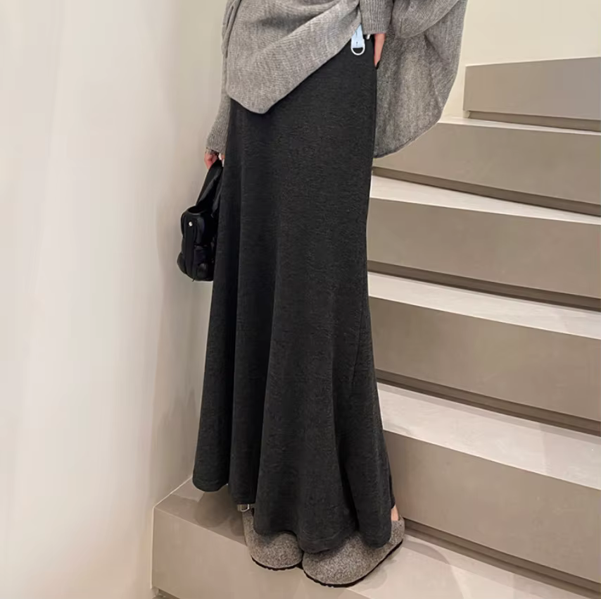 Jupe de maternité Printemps-Automne 2026 Taille haute élégante polyvalente longue
