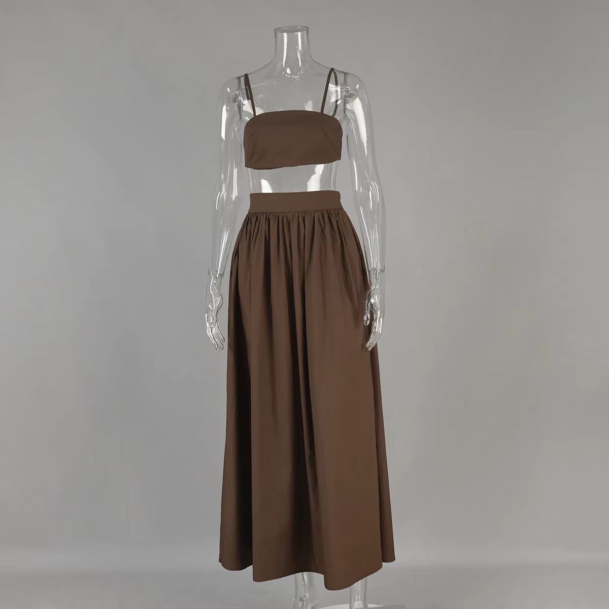 Ensemble jupe gilet à bretelles en coton