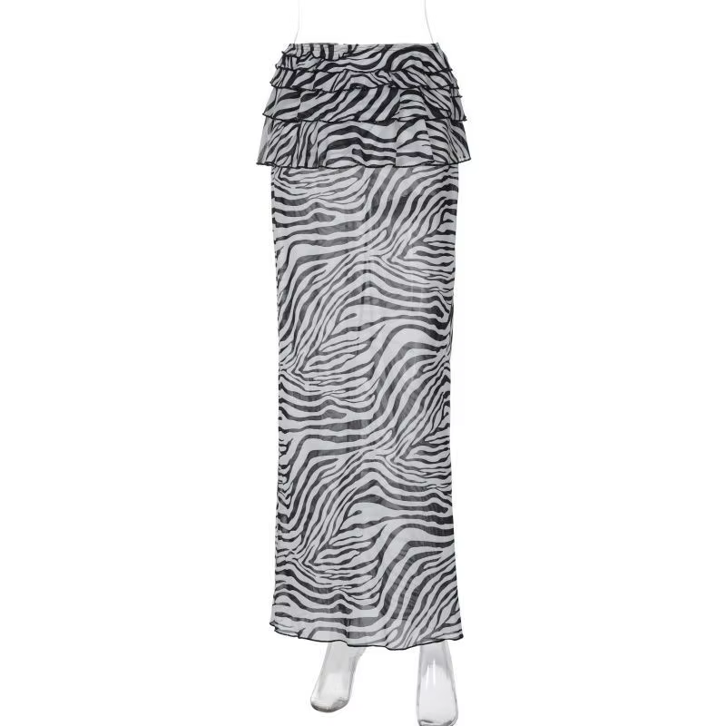 Robe longue imprimée motif zèbre sexy nouvelle mode 2026 pour femme