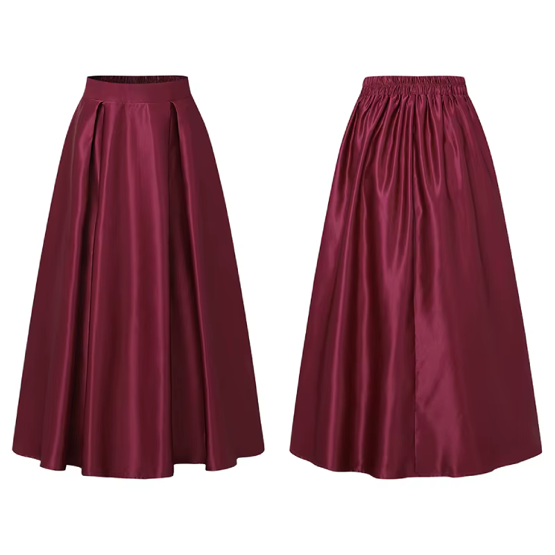 ZANZEA Jupes midi élégantes en satin pour femmes