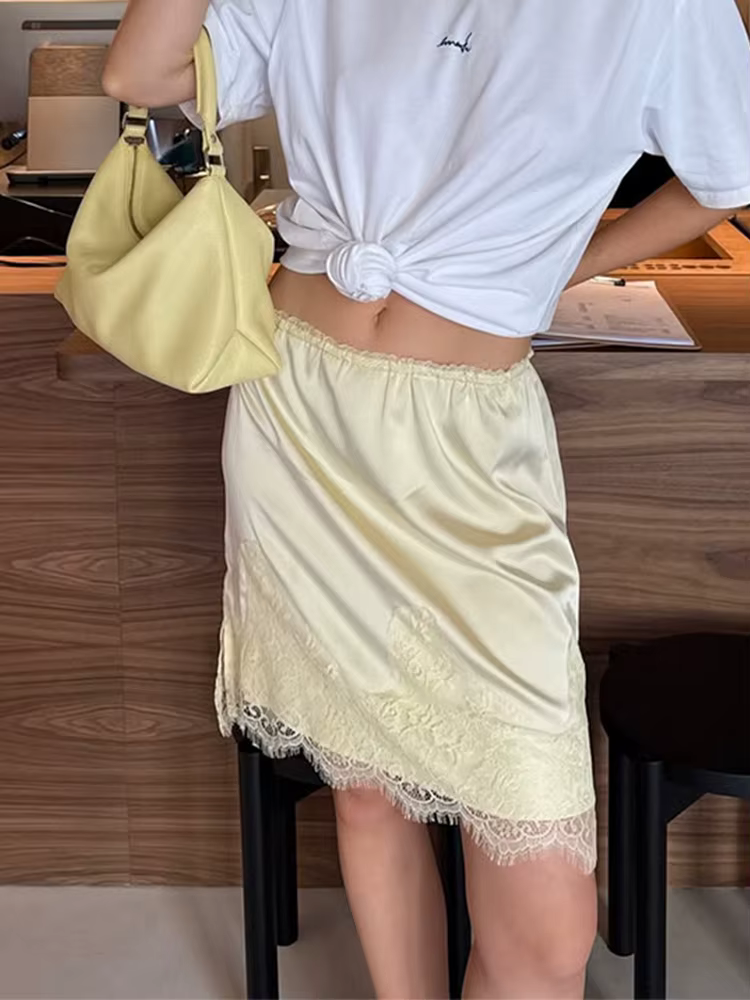 Jupe Trendix Polyester Patchwork Dentelle Haute Mode Décontractée Occasions Spéciales Fête Elégante