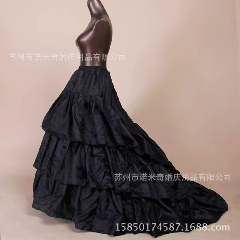 Jupon de mariée en tulle noir grande jupe bouffante silhouette trapèze pour femme événements spéciaux soirées de gala cérémonies de remise de diplômes