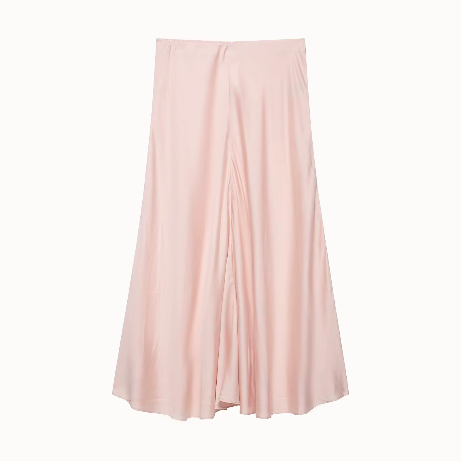 Jupe longue élégante en satin taille haute pour femme