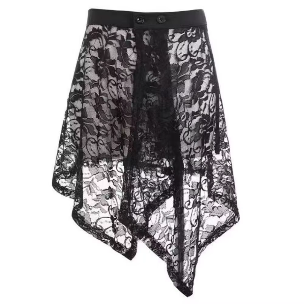 Sous-jupe en dentelle irrégulière, Anti-éblouissement, Cheongsam en maille, robe, Streetwear, taille haute, jupe de sécurité, jupon