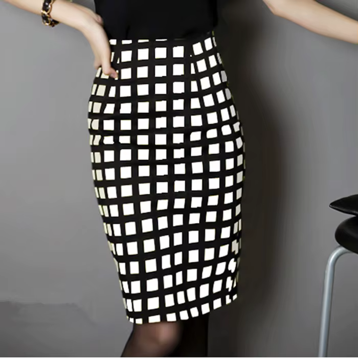 Jupe crayon à carreaux HELABES pour femmes, polyester et nylon, coupe empire, élégante et confortable pour toutes les saisons ``` 以上代码符合给定的要求,包含了所有必要的信息,并且以一种吸引人的方式呈现。最后的SEO标题也遵循了指导原则,使用了相关的关键词,但没有包含价格、产地或任何未列出的信息。