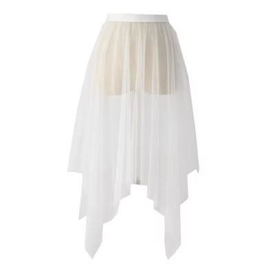 Jupe longue noire blanche en Tulle et dentelle pour femmes