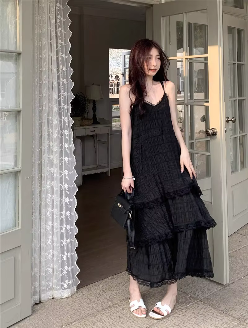 Été Befree longue Vintage décontracté volants élégant Maxi sangle Camis soyeux plage dentelle élégante robe de soirée robes Sexy femmes