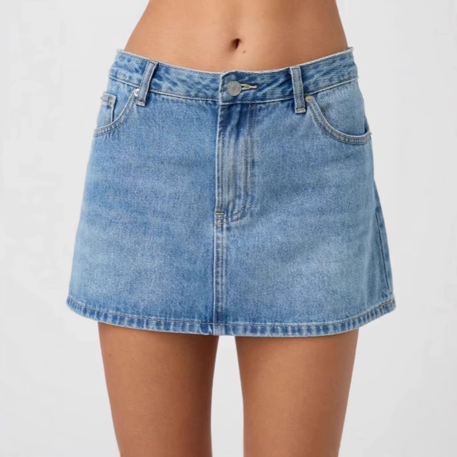 Vintage Denim Mini jupes pour femmes mode d'été taille haute droite courte Faldas décontracté Streetwear classique Jean jupe