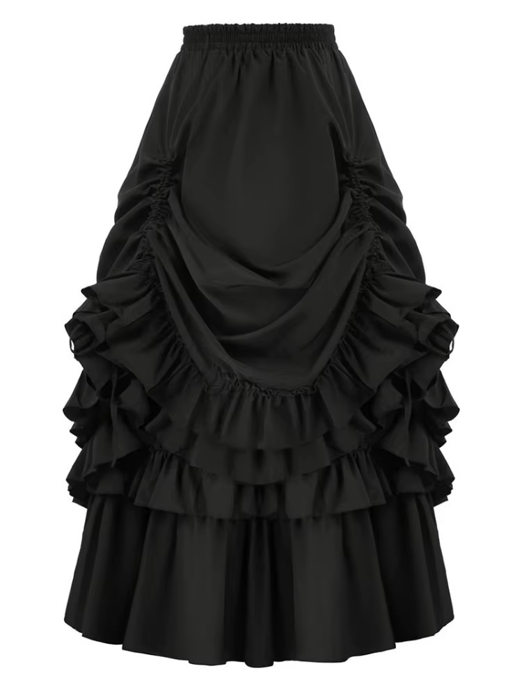 Jupe mi-longue Y2K Gothique Lolita Vintage pour femme