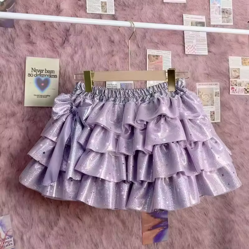 Mini-Jupe Princesse Violette Style Y2K Harajuku Dentelle Non Extensible Pour Sorties Nocturnes Occasions Spéciales