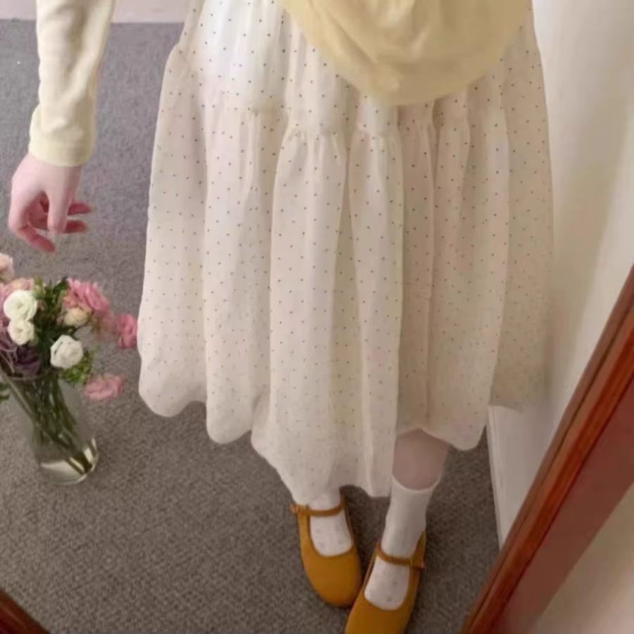 Jupe bouffante Sweet Wind à petits pois pour femme