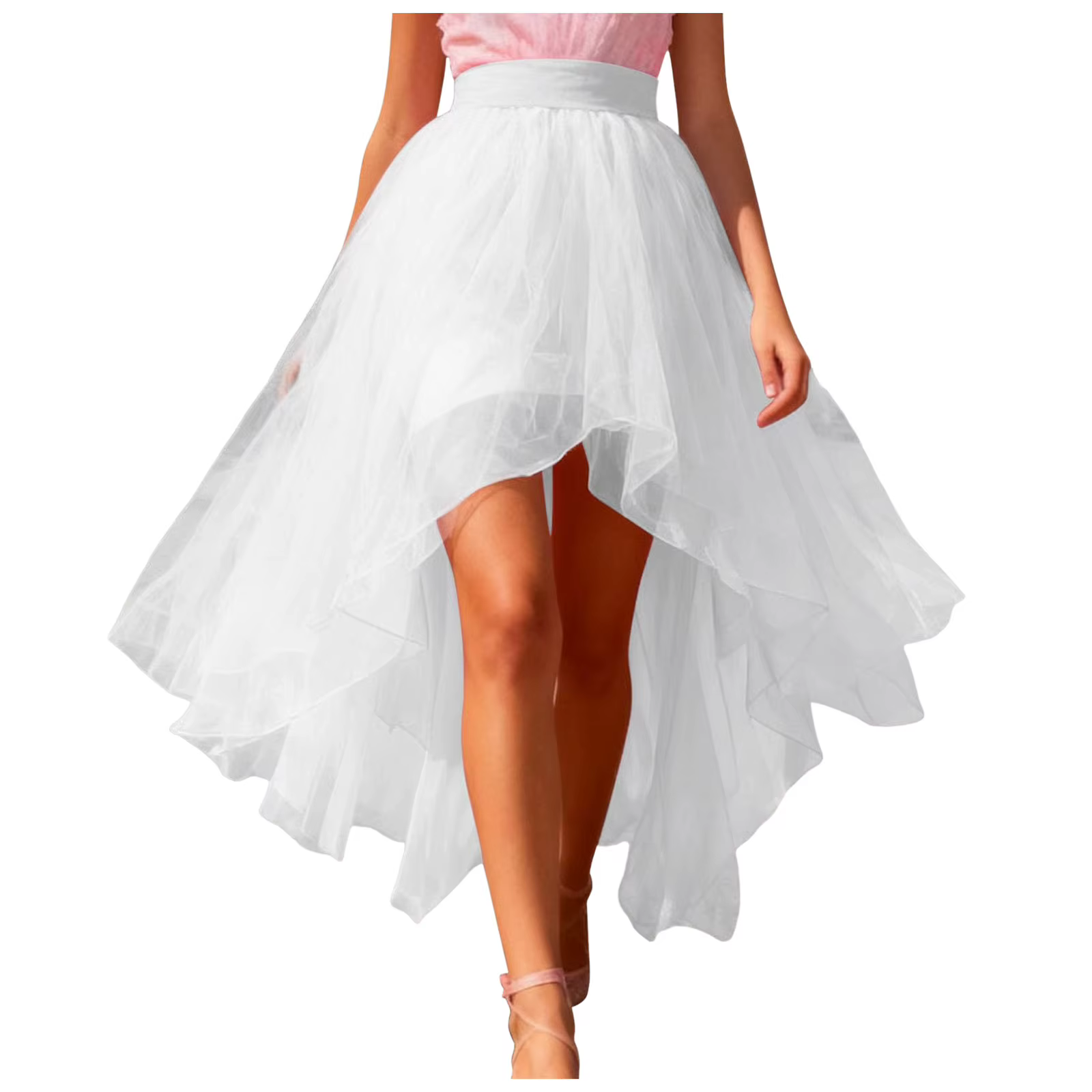 Jupe tutu asymétrique longue pour femme