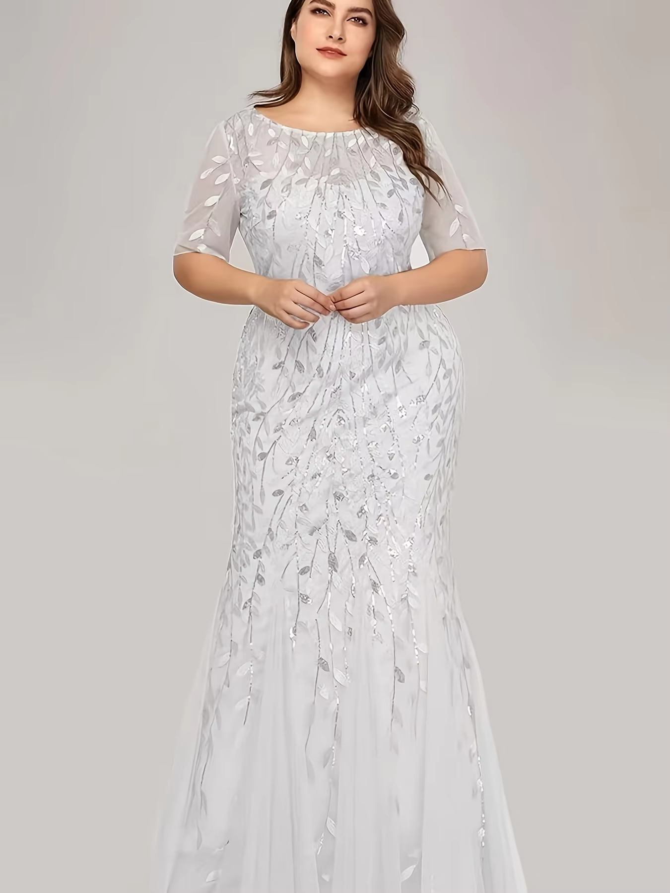 Robe de soirée sirène grande taille pour femme