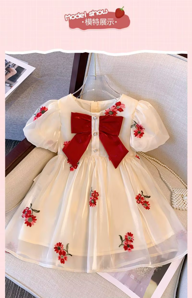 Printemps automne fille robe blanche