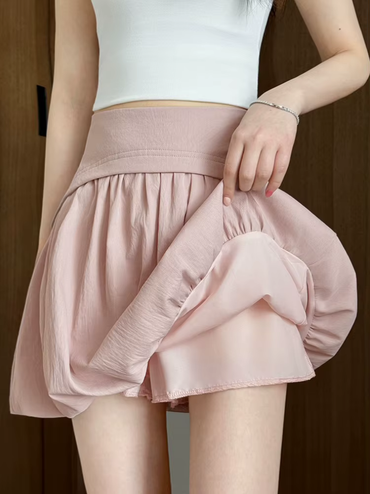 Jupe kaki taille haute bouffante à motif floral pour filles