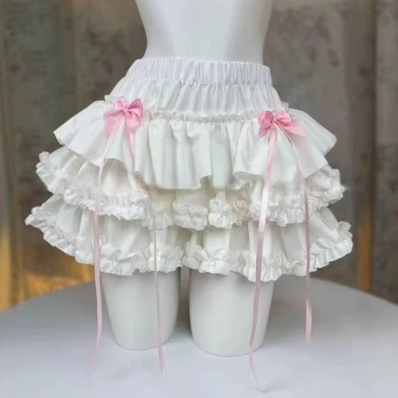 Lolita Style princesse Vintage gâteau jupe douce Kawaii femmes mignon dentelle volants fête Mini jupes Harajuku Y2k Faldas Mujer