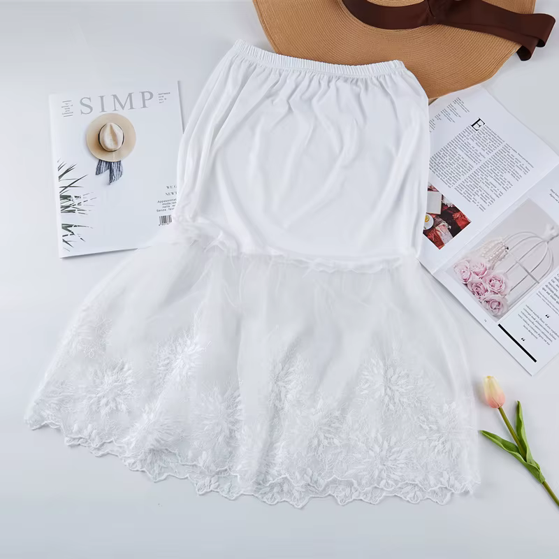 Jupe Extender en Dentelle pour Femme Décontractée Polyvalente Toute la Saison Occasions Spéciales