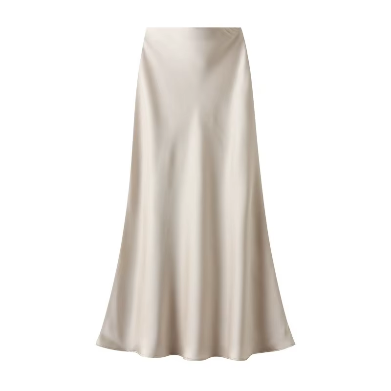 Jupe élégante en satin noir pour femme