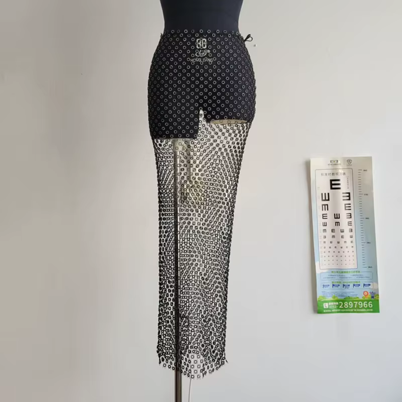Jupe longue rétro à lacets pour femmes