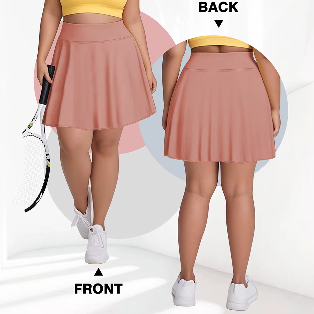 Grande taille femmes avec poche jupe courte Fitness