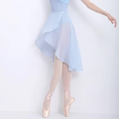 Jupe de Ballet à taille réglable pour femmes adultes, jupe de danse en mousseline de soie, jupe d'entraînement enveloppante Tutu avec couche transparente