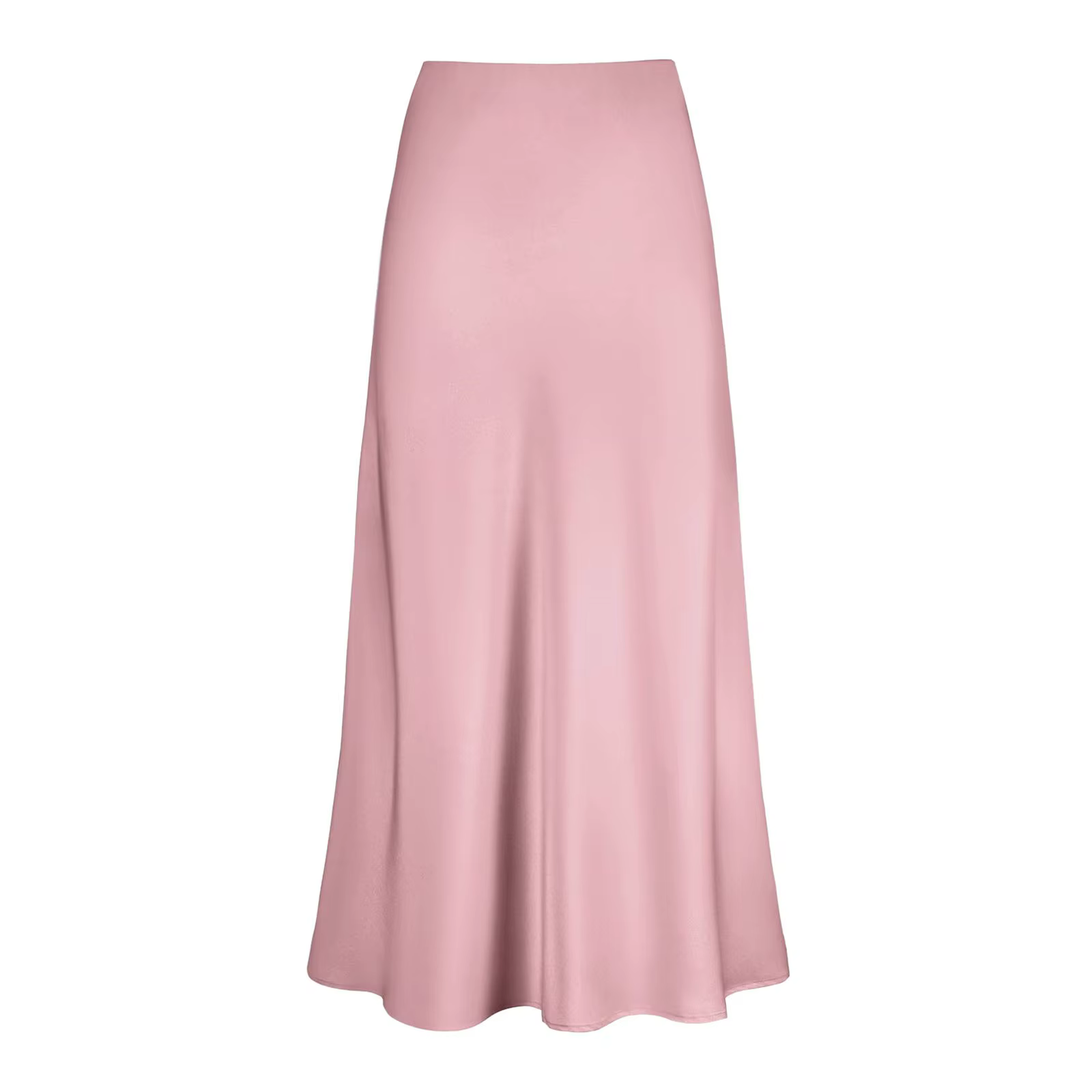 Jupe longue en satin de soie élégante à volants pour femmes, couleur unie, fermeture éclair au dos, occassions spéciales, chez soi, quotidien, décontracté
