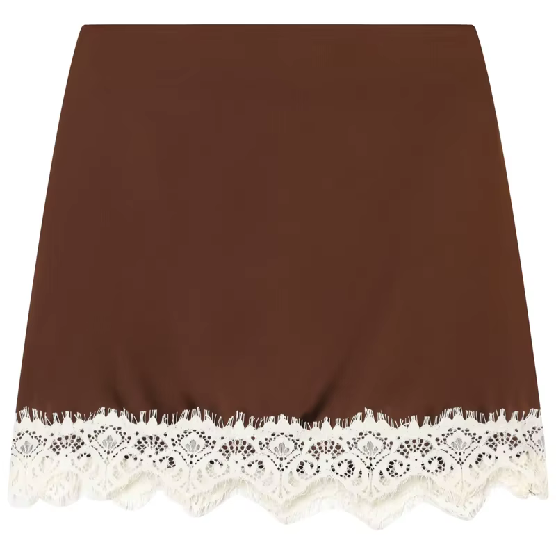 HXAO Satin dentelle jupe Shorts femmes jupe Sexy Mini taille haute culottes élégant crayon jupe pantalon dames mode fête Culottes