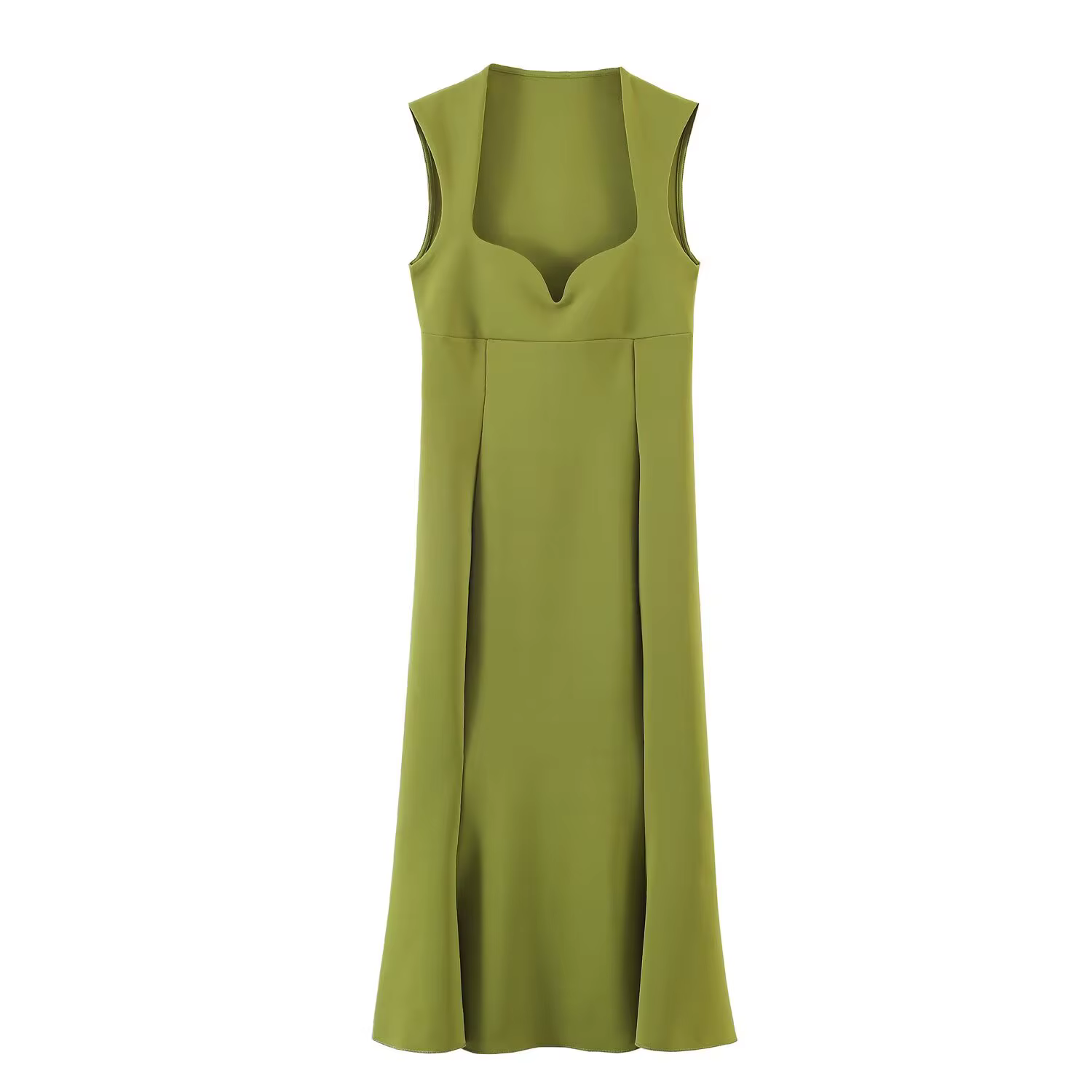 Robe Midi Plissée Tricotée Élégante et Moulante en Forme de Cœur pour Femme