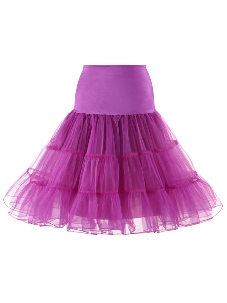 Tonval plissé Vintage Voile sous-jupe Ballet Tutu jupes pour femmes 50s rétro jupe mariage élégant fête jupon