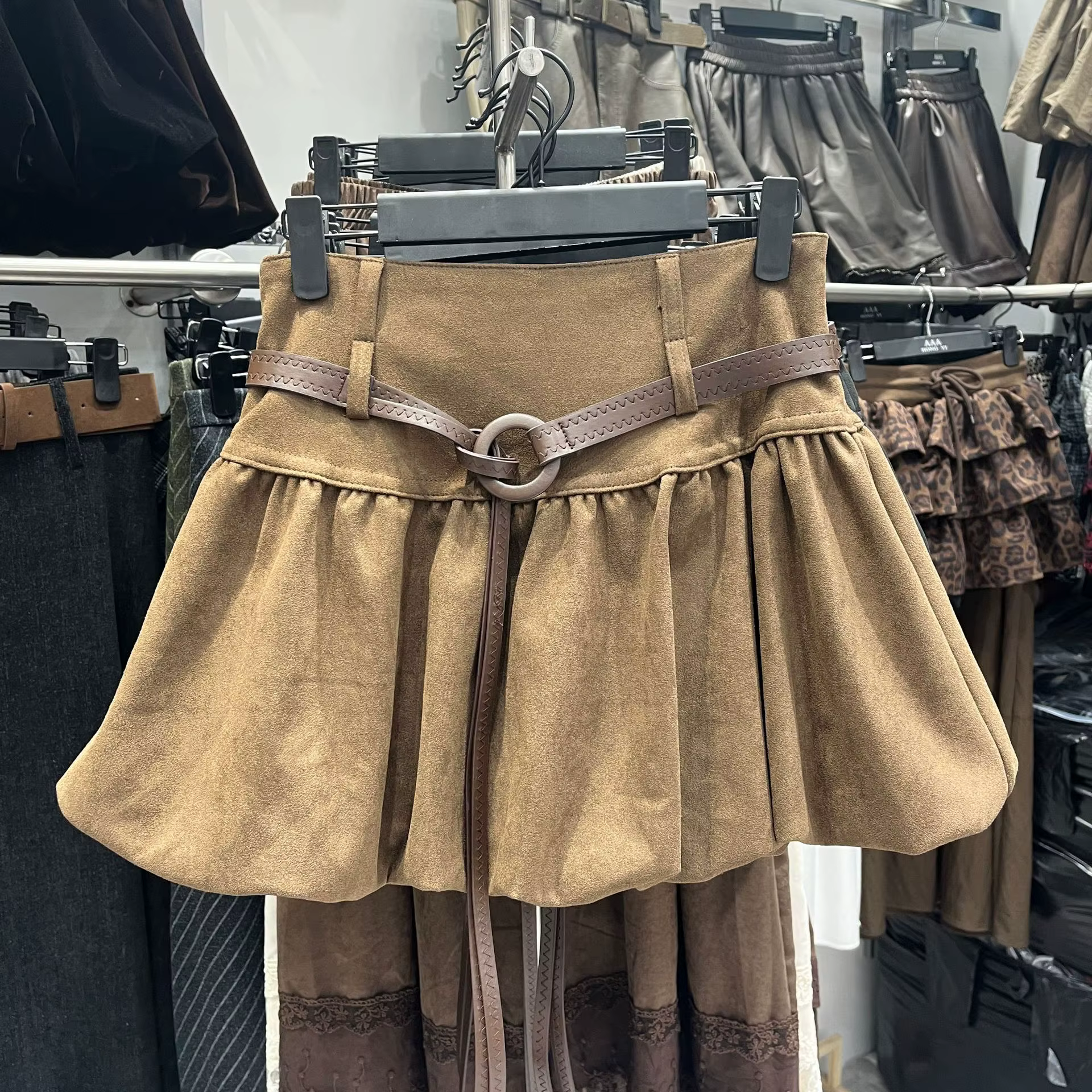 Nouveau Jupe imprimée taille haute mode femme rétro