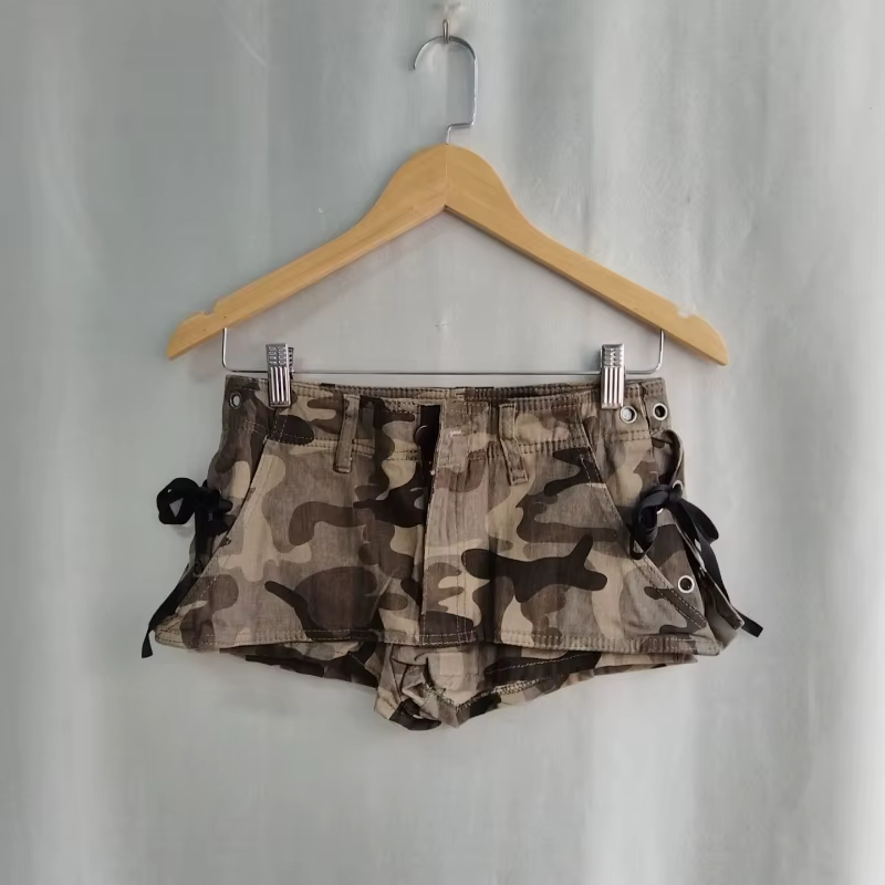 Mini-jupe camouflage Y2K américaine pour femme