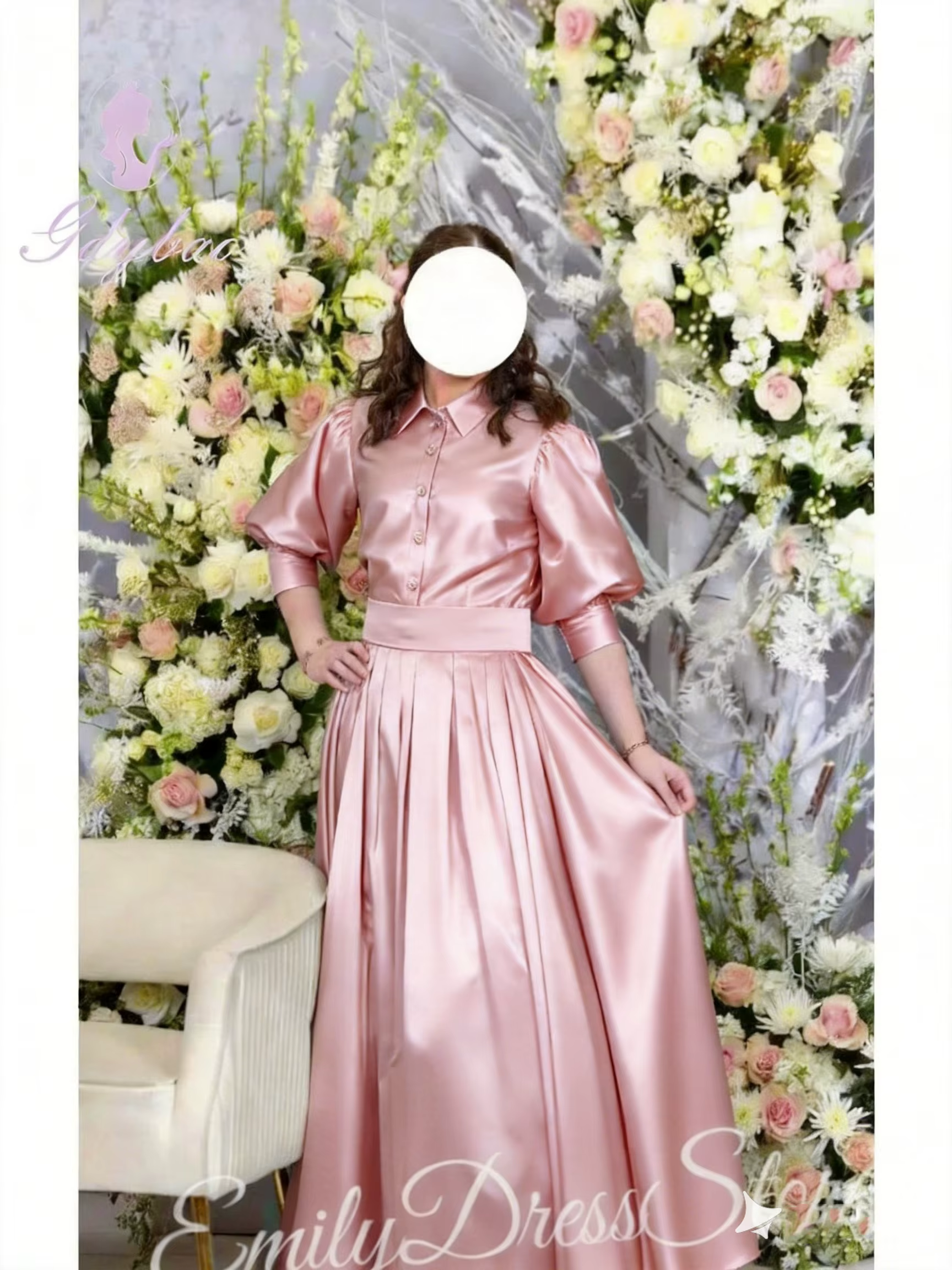 Robe de soirée blanche en satin personnalisée pour femmes, longueur au ras du sol, col rond, manches longues, robe de mariée formelle, robe de bal longue, robe de cérémonie tendance