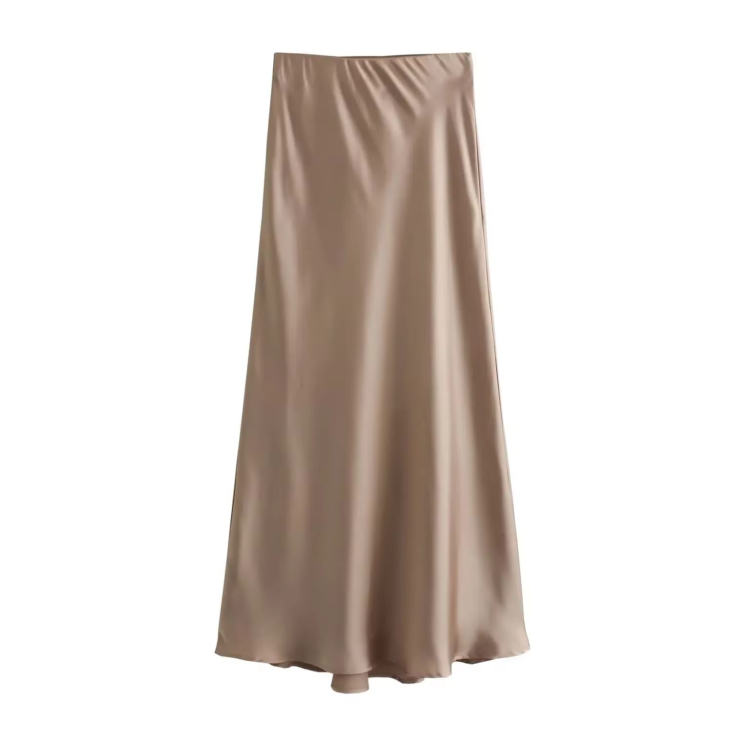 Nouvelle jupe longue élégante en satin de soie pour femme