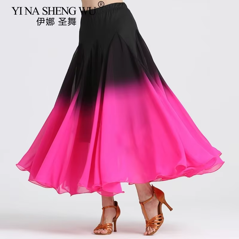 Jupe de danse moderne pour femmes en acétate et polyester, couleurs dégradées, pour danse latine, valse flamenco et salsa, occasion spéciale de danse