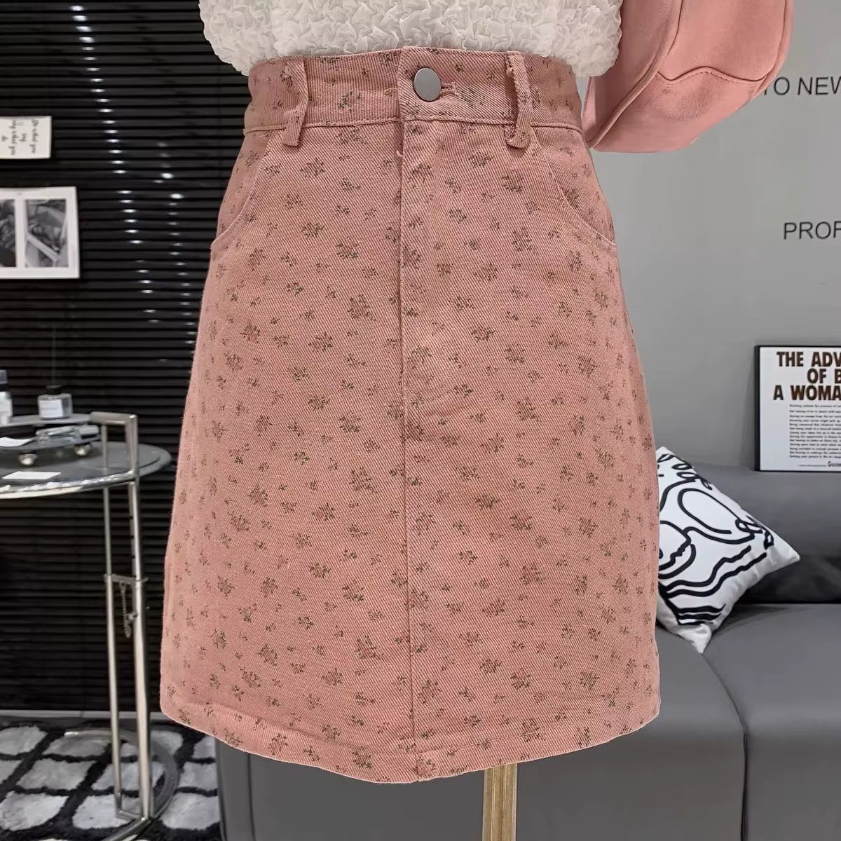 Jupe en jean florale d'été pour femmes Y2k