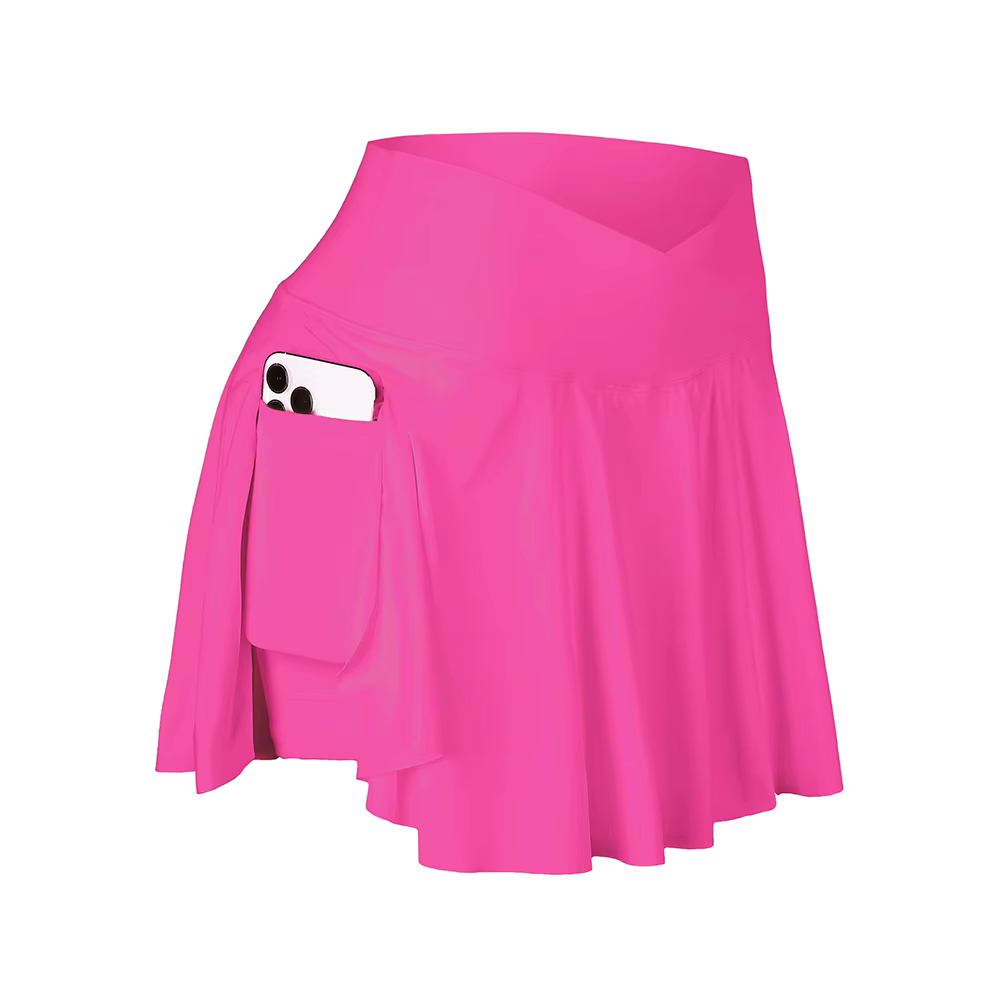 Jupe de tennis pour femmes athlétique avec poches croisée taille haute mode streetwear occasion spéciale