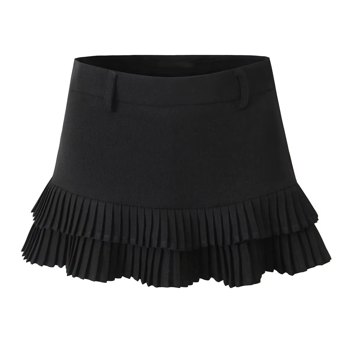 Mini jupe plissée taille basse pour femme