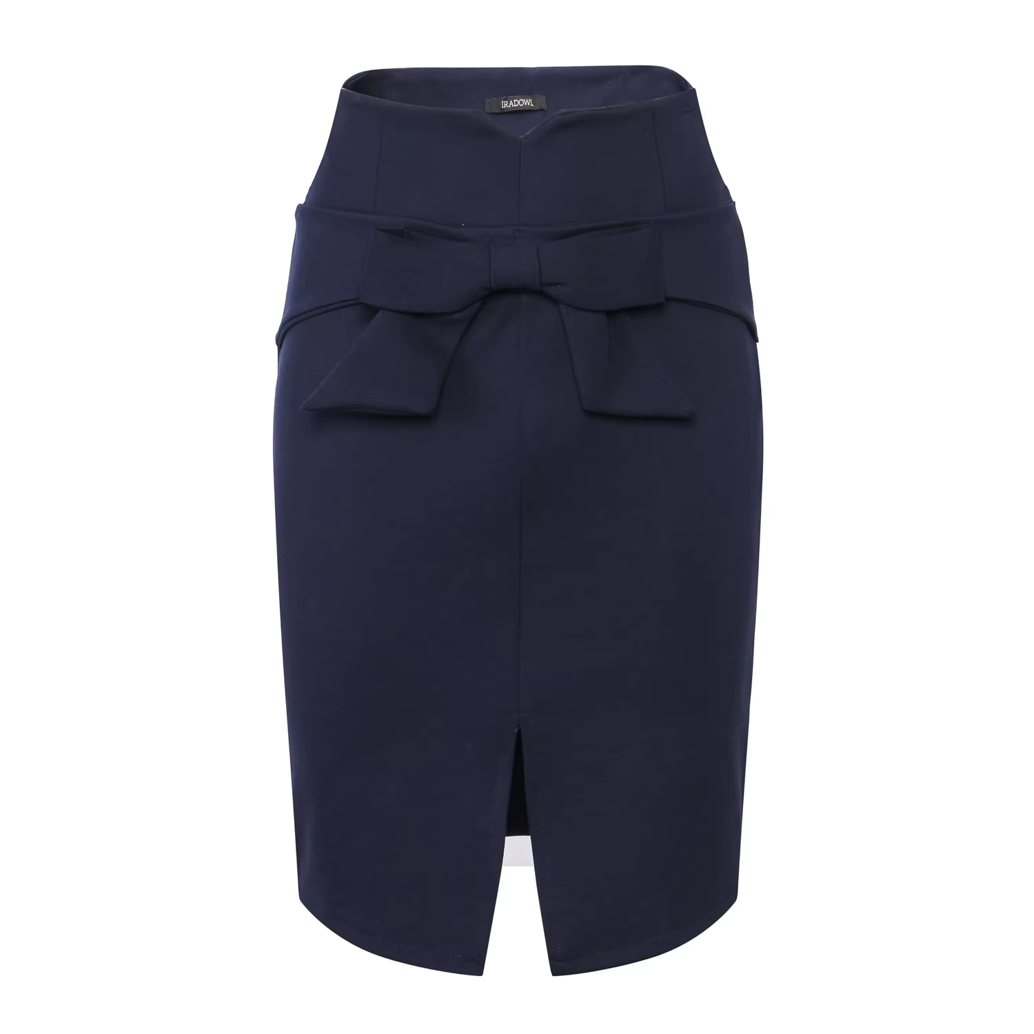 Nouvelle mode femmes jupe crayon longueur au genou taille haute élégante fente ouverte nœud