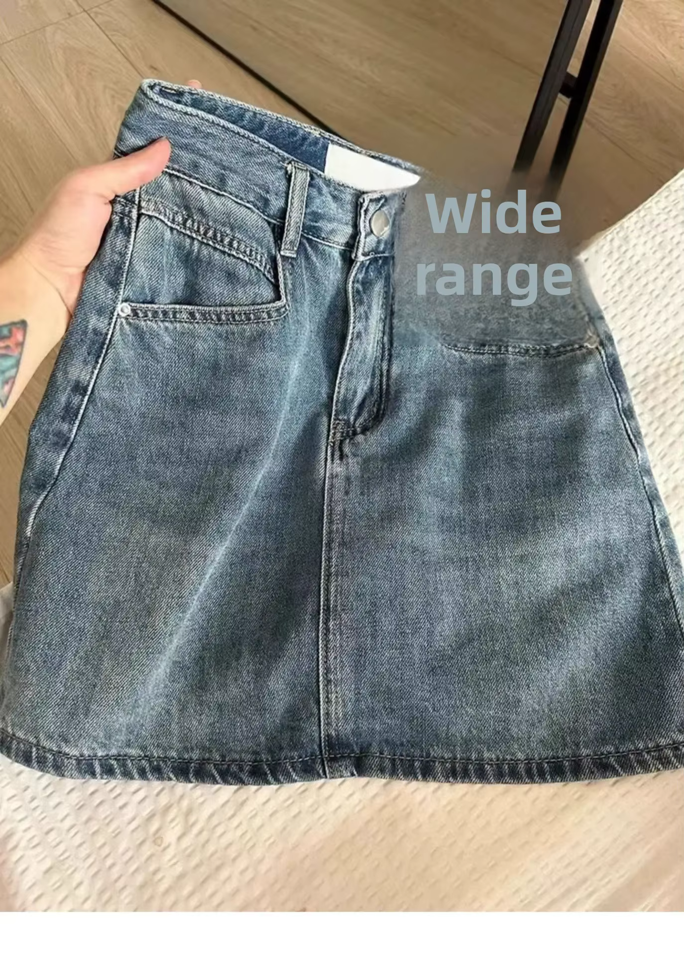 Mini jupe trapèze taille haute pour femmes