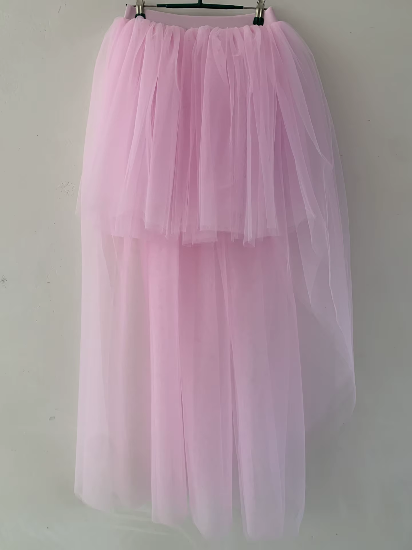 Jupe tutu élégante en tulle noir à ourlet asymétrique pour femme