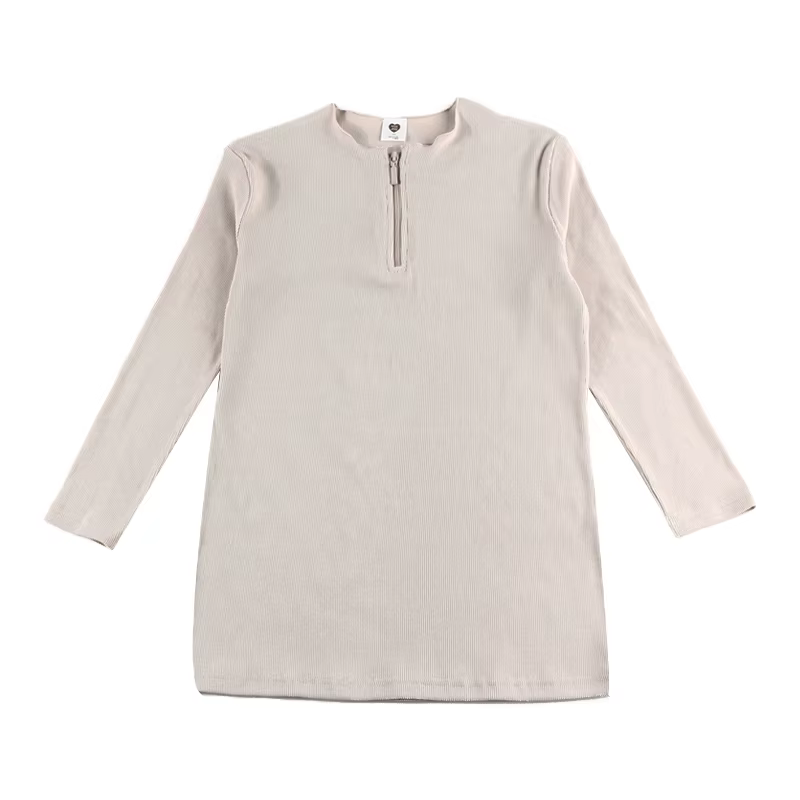 Ensemble chemise et jupe pour femme en coton avec fermeture éclair