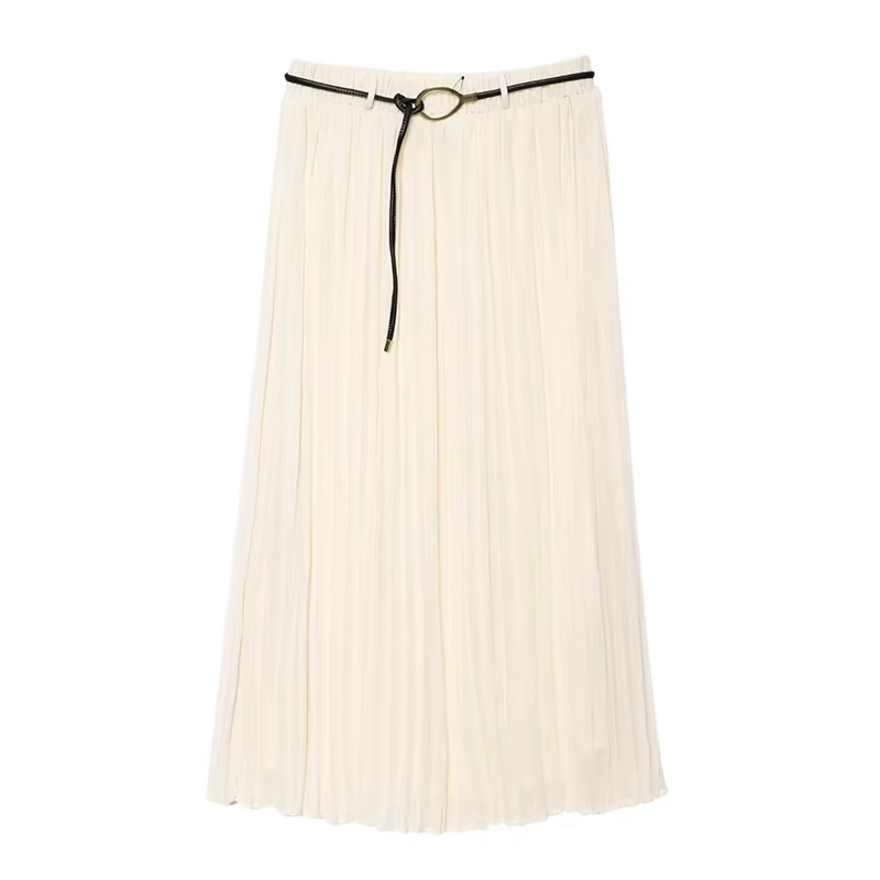 Ceinture jupe plissée femme 2025 été élégant femmes jupes taille haute fée mousseline de soie